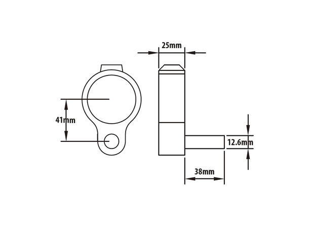KUPO KPC-140 gate hinge Ø48mmrørklemme.TUV