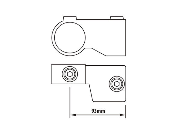 KUPO KPC-148 short T-swivel Ø48mmrørklemme.TUV