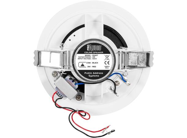 PROAUDIO DS40T Himlingshøyttaler 4" 3W/100V. Hvit