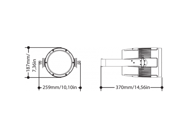 PROLIGHTS STUDIOCOBPLUSTUBK LED Proj. 150W Tungsten 3000K, 38°, sort