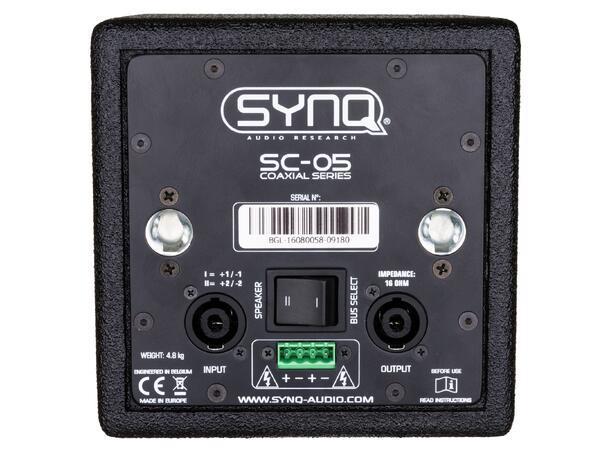 SYNQ SC-05 Høyttaler 5" coax Sort. 250W/16Ohm. Maks SPL 119dB