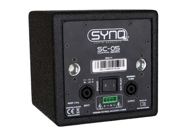 SYNQ SC-05 Høyttaler 5" coax Sort. 250W/16Ohm. Maks SPL 119dB
