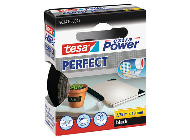 TESA 56341 Power Perfect 19mm x 2,75m, sort
