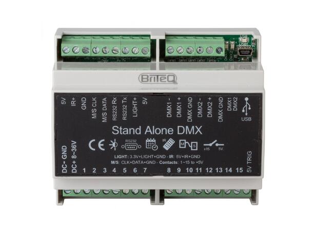 BRITEQ LD-1024 DIN DMX Interface 102ch/4MB, DIN rail, Chromateq software
