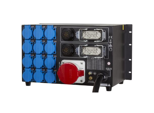BRITEQ PD-63SH strømdistribusjon 12 x 16A ut på Schuko + harting og soca