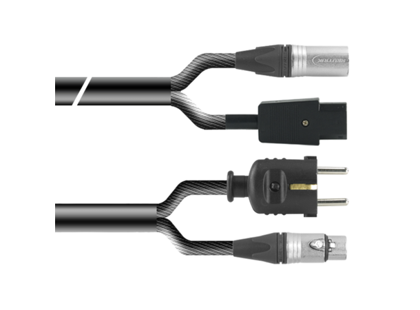 PROAUDIO TOUR66650L02BK Kombikabel 2m, XLRm-XLRf 3pin + Schuko/IECm, 2,5mm2