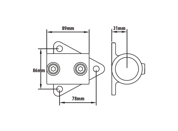 KUPO KPC-146 railing side support Ø48mmrørklemme.TUV