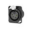 SEETRONIC MK4F2C-BG XLR hun, chassis 4 pin, Sort. D panel size