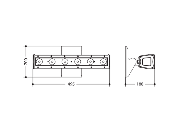 ARCHWORK ARCSHINE6FC LED Projector 6x8W RGBW/FC, IP65