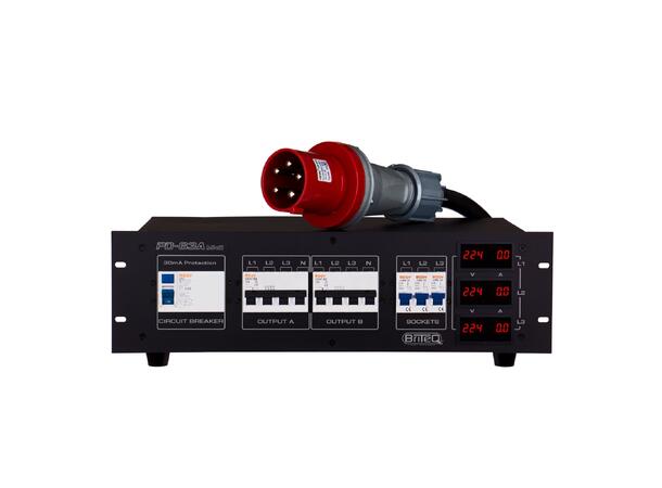 BRITEQ PD-63A MKII strømdistribusjon 3 x 16A ut på Schuko + 2 x 32A på CEE
