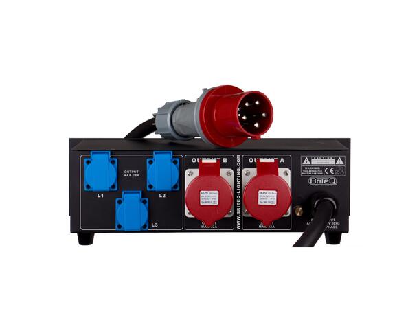 BRITEQ PD-63A MKII strømdistribusjon 3 x 16A ut på Schuko + 2 x 32A på CEE