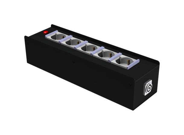 GDE strømdistribusjon Powercon - Schuko Powercon inn/ut til 5 x 16A Schuko ut