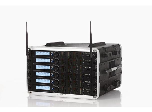 JTS R-4 mottaker, 4 kanaler i 1U 19" 4 kanals trådløst mottaker, 590-626 MHz
