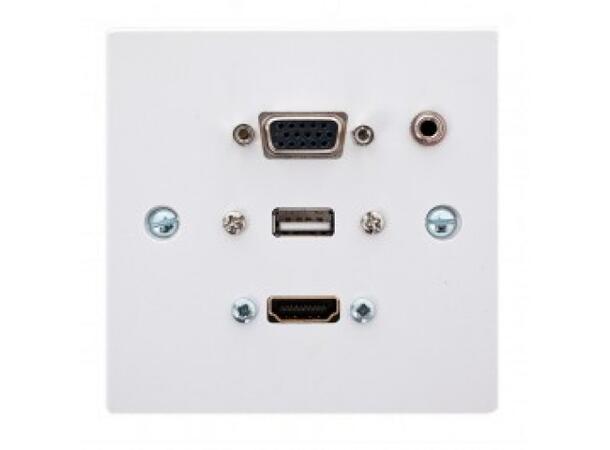KAGU Veggutak multimedia VGA, USB, HDMI og minijack. 86x86mm