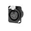 SEETRONIC MK5F2C-BG XLR hun, chassis 5 pin, Sort. D panel size