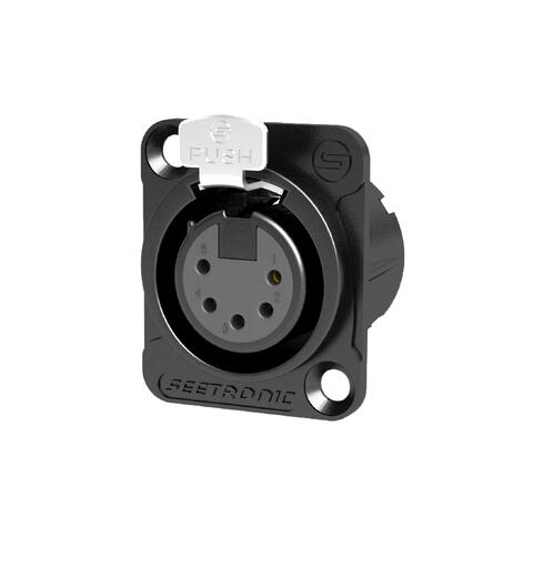 SEETRONIC MK5F2C-BG XLR hun, chassis 5 pin, Sort. D panel size