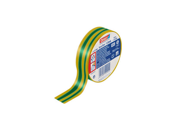 TESA 53948 PVC tape 19mm x 20m, grønn/gul