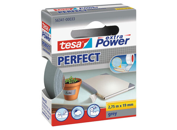 TESA 56341 Power Perfect 19mm x 2,75m, grå