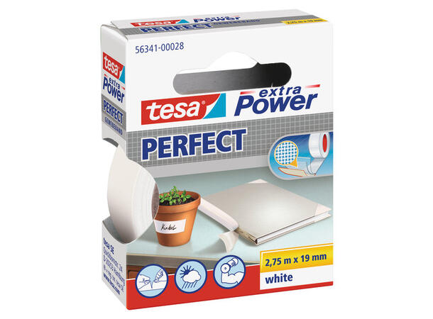 TESA 56341 Power Perfect 19mm x 2,75m, hvit