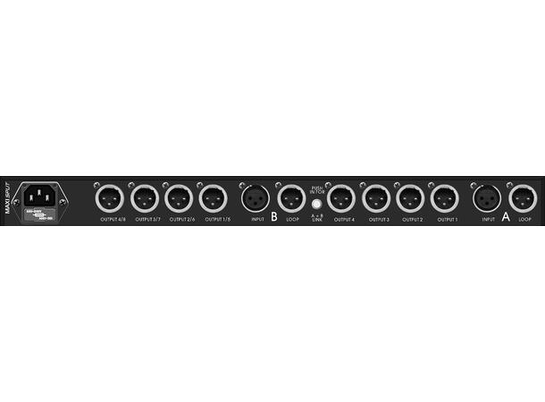ARX MaxiSplit Splitter 2:4 eller 1:8 splitter, XLR inn/ut
