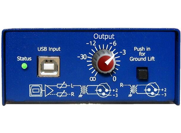 ARX USB DI-VC Stereo DI-boks m/USB og volumkontroll