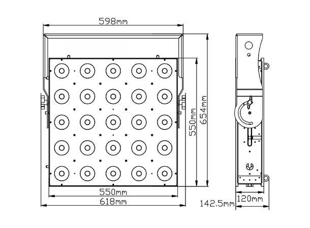 BRITEQ Beam Matrix 5x5 RGBW Matrix effect, 25x 15W RGBW LED
