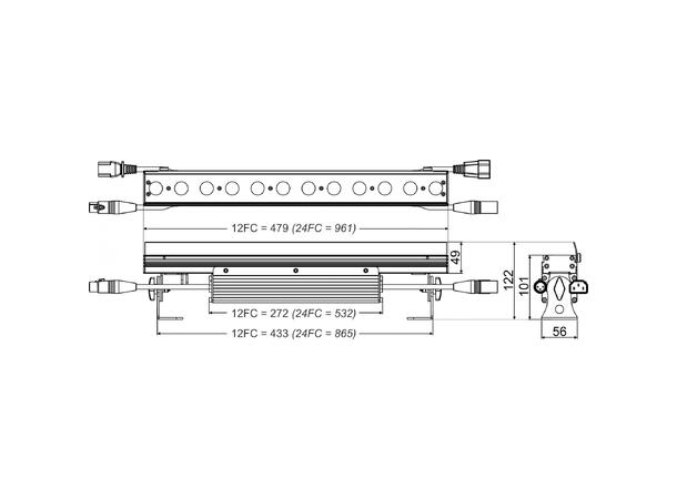 BRITEQ LDP-COLORSTRIP 12FC LEDbar med 12x4W RGBW