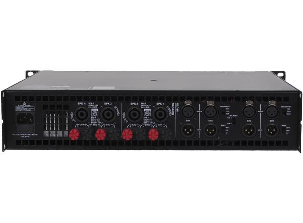 DAD DP4004 Forsterker 4x1100W @ 4ohm Bridge mode 2x2000W @ 8 Ohm