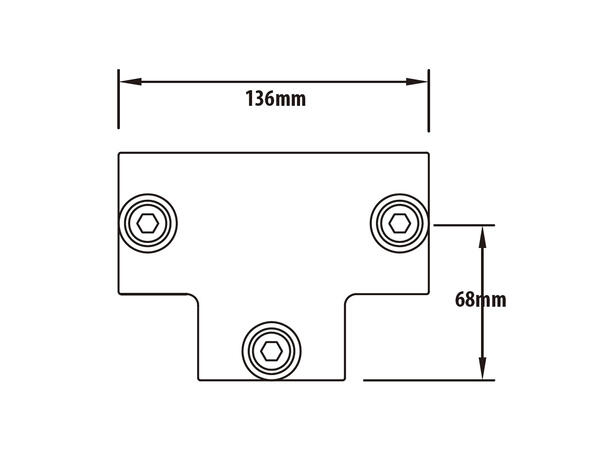 KUPO KPC-104 rør clamp langt T-stykke Ø48mmrørklemme.TUV
