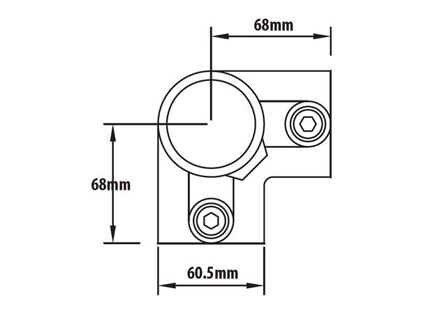 KUPO KPC-128 rør clamp hjørne 3 veis Ø48mmrørklemme.TUV