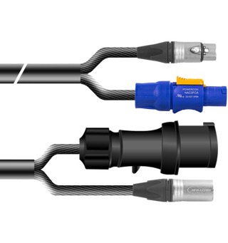 PROAUDIO TOUR76480 Kombikabel XLRm-XLRf 3pin + CEE/Powercon