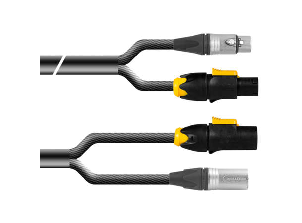 PROAUDIO TOUR76625L01BK Kombikabel 1m, XLRm-XLRf 5pin + True1, 3x2,5mm2
