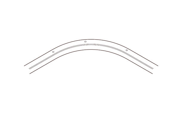 TOSO Supertrac Bue 500 mm, radius 135° sølv, 1m x 1m