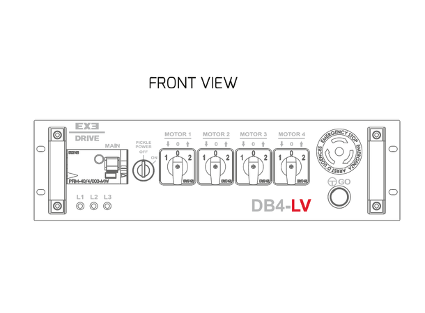 EXE DRIVE Basic kontroller 4 kanaler LVC For lavvoltstyrte motorer. 19", 3 U