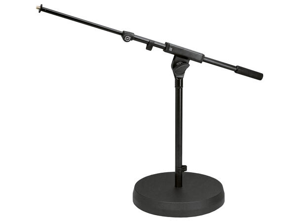 K&M 25960 Lavt Mikrofonstativ m/rund fot Sort.