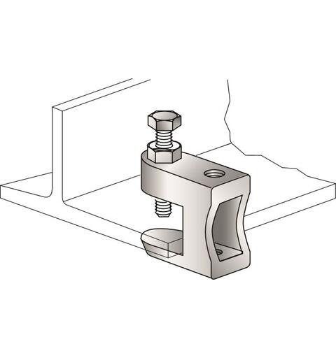 MOTEK Bjelkeklammer MAB-11 For M10 gjengestag. Maks gripevidde 19,5