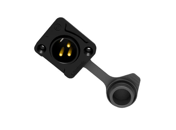 SEETRONIC J3F2C-W-B XLR han, chassis 3 pin, Sort. D panel size. IP65