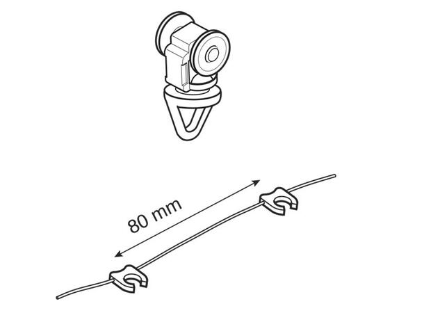 TOSO Wave Glider hjul/snor 8 cm (sett) Sett m snor og trinser