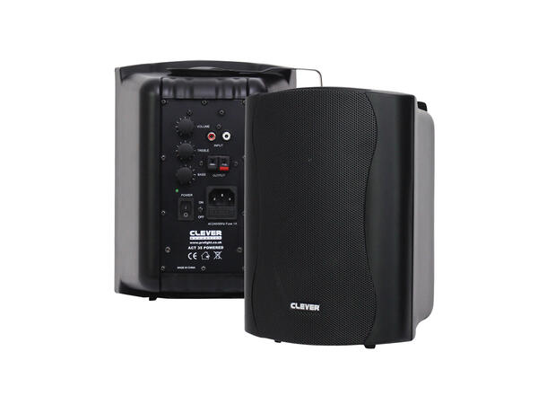 CLEVER ACOUSTICS ACT 35 miljøhøyttaler Sort. Par med aktiv+ passiv høytt. 25W.