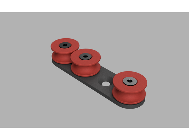 FlexRail snor-guide Sort / rød snor-guide tre hjul