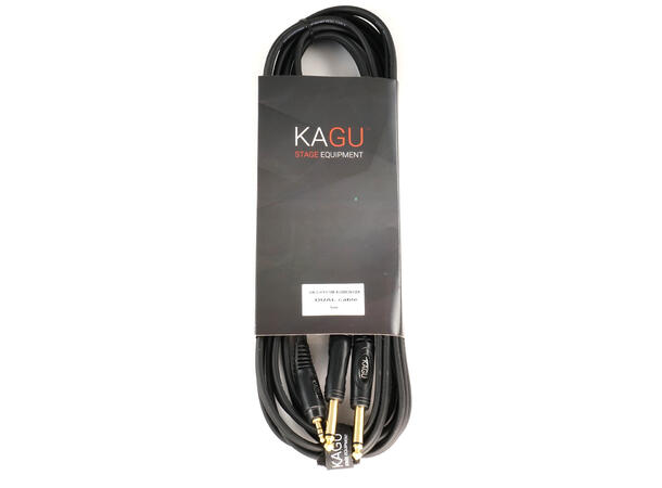 KAGU 3,5mm minijack til 2 x 6,3mm jack 5 meter