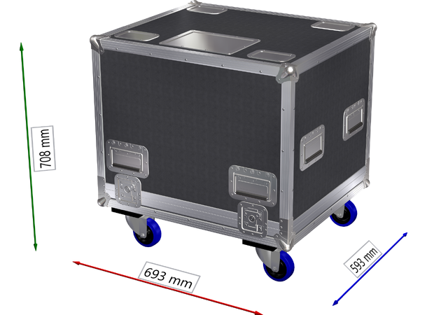 KAGU Flightcase for 2 stk DAD Fusion12MA Med hjul