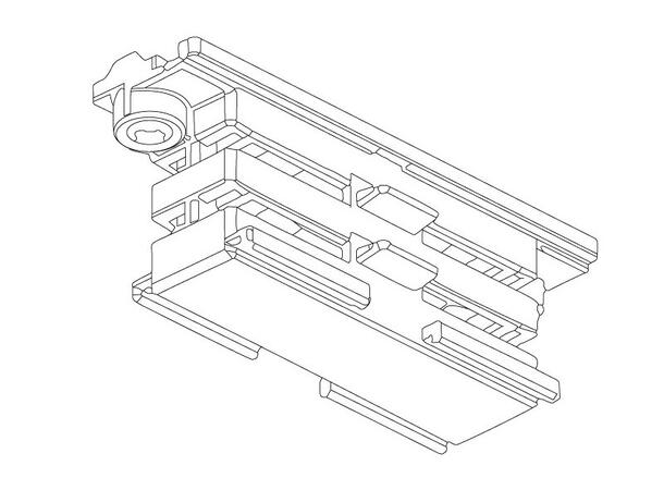 KAGU Pro-Track skjøtestykke. Hvit Rett skjøtestykke for Pro-Track.