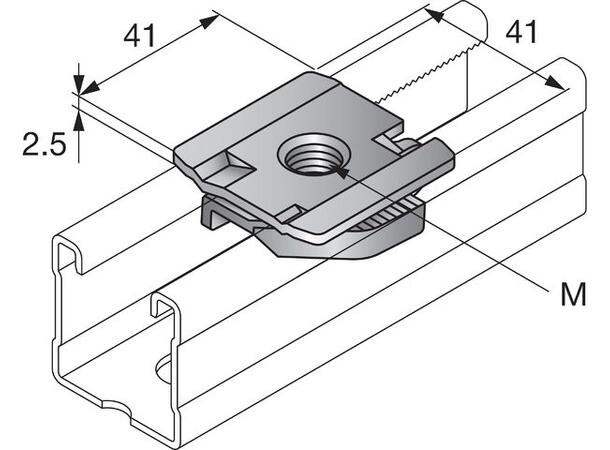 MOTEK Opphengsmutter MQA-S-M10 Passer MQ-41