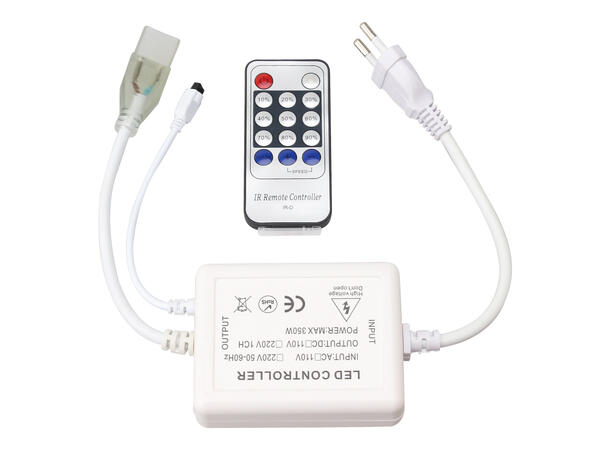 SBL dimmer for 230V LED strip For single color. IR fjernkontroll inkl.