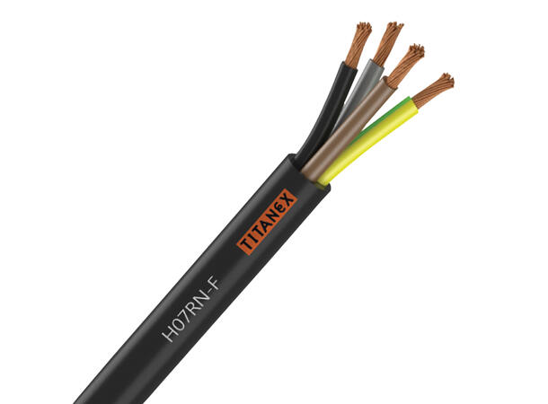 TITANEX H07-RNF kabel 4 x 2,5mm2 Rull á 100 meter.