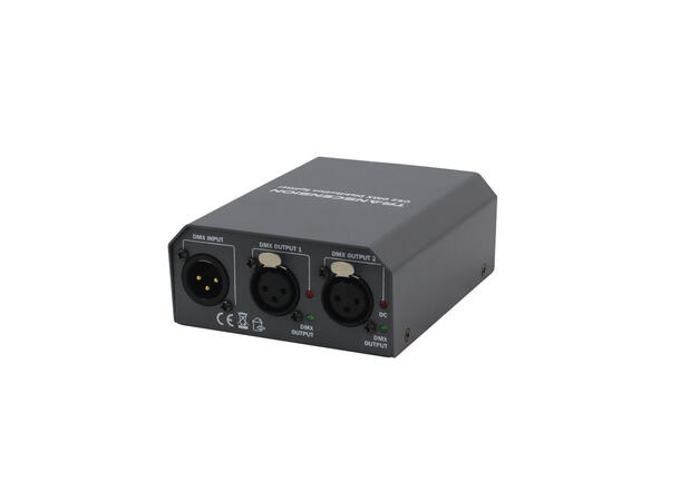 TRANSCENSION CS2 DMX-splitter DMX inn til 2 ut, 3 pin XLR. Euro inn/ut