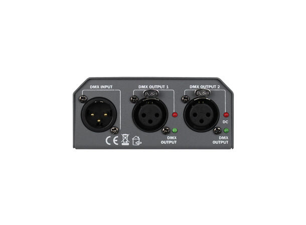 TRANSCENSION CS2 DMX-splitter DMX inn til 2 ut, 3 pin XLR. Euro inn/ut