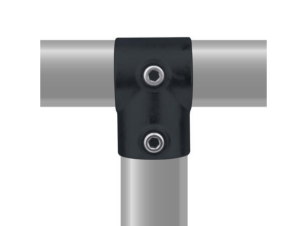 KUPO KPC-101B rør clamp kort T-stykke Ø48mmrørklemme.TUV.Sortmatt.