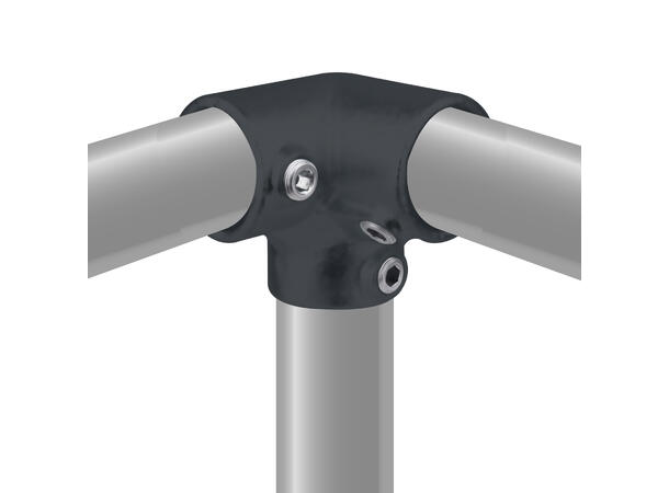KUPO KPC-128B rør clamp hjørne 3 veis Ø48mmrørklemme.TUV.Sortmatt.